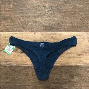 Saki Silver Teal Lace Thong Panties size X-Large (8)